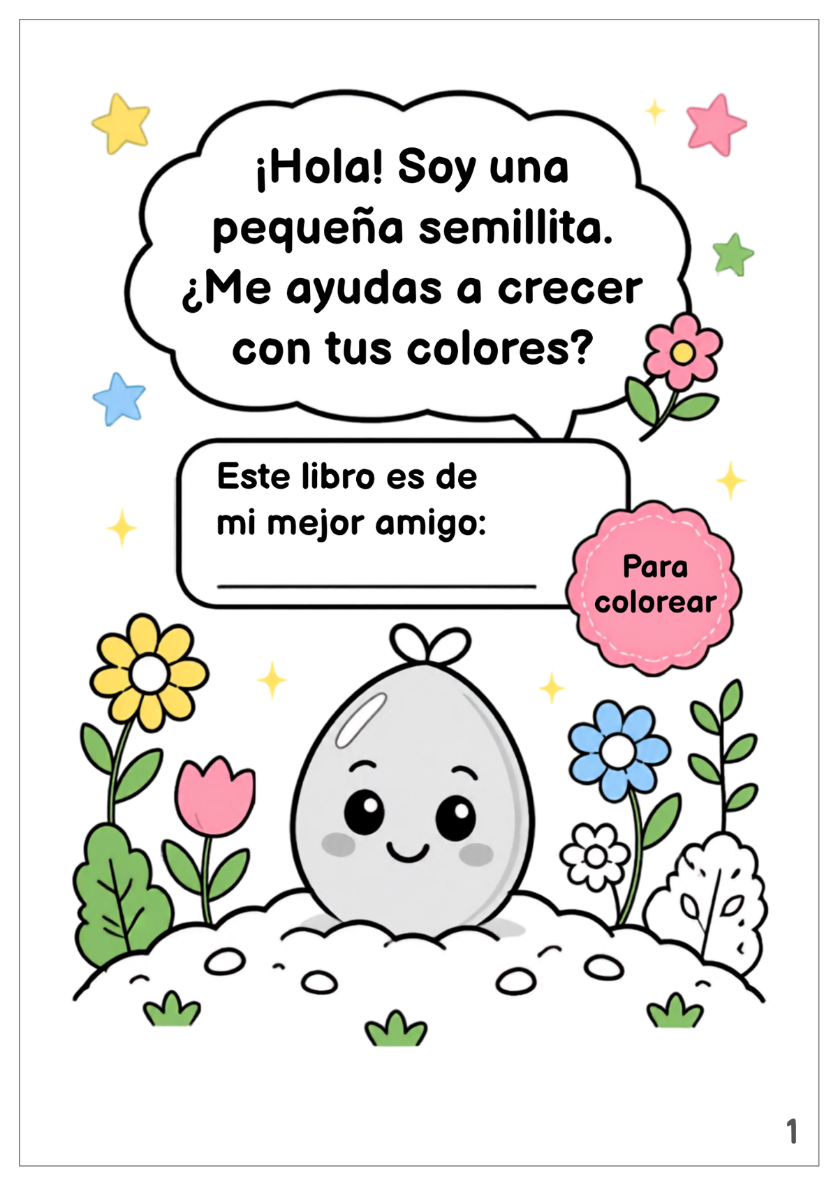 Portada de la cartilla educativa infantil La Pequeña Semillita: Colores, Formas y Naturaleza