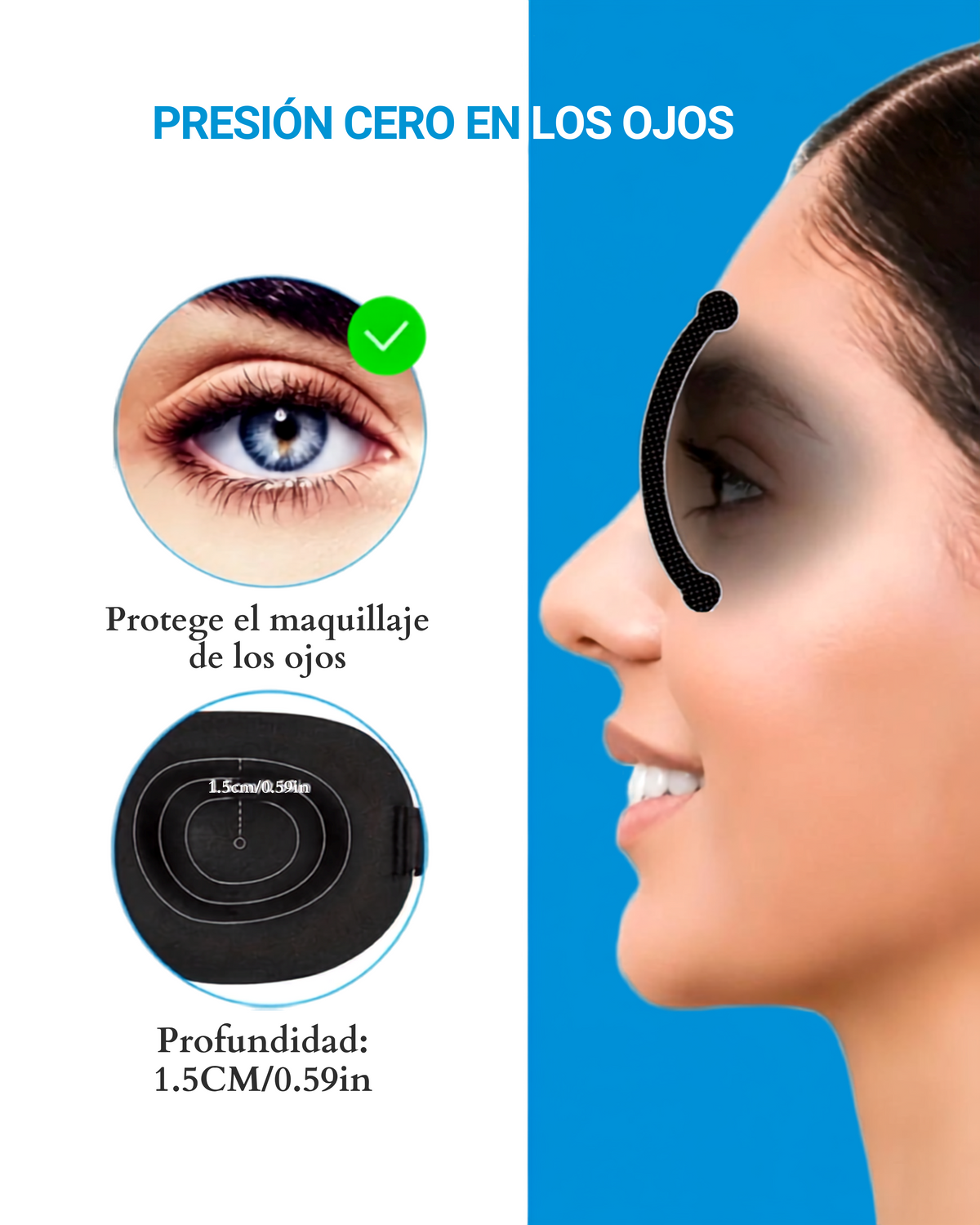 Antifaz 3D para Dormir — Espuma Memory Foam, Bloqueo de Luz, Ideal para Viajes