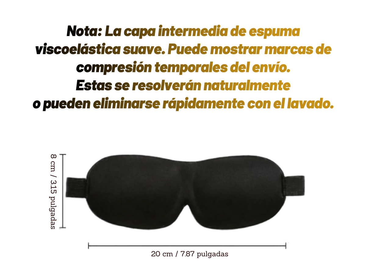 Antifaz 3D para Dormir — Espuma Memory Foam, Bloqueo de Luz, Ideal para Viajes