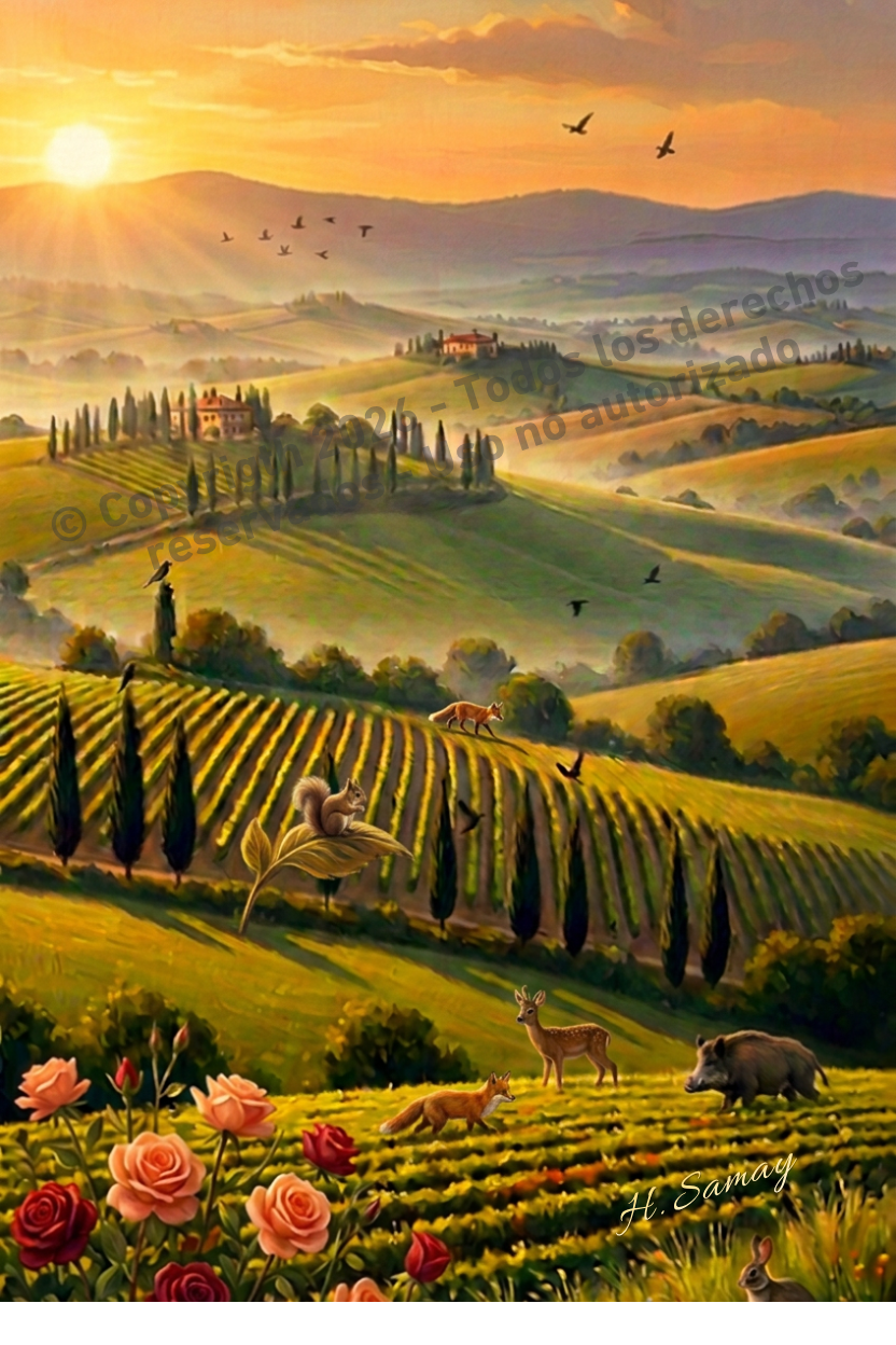 ATARDECER EN TOSCANA — Arte Digital con Creatividad | Samay Kids