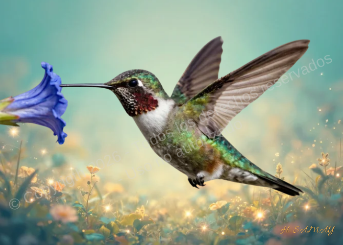 Colibrí Mágico — Arte digital exclusivo H. Samay