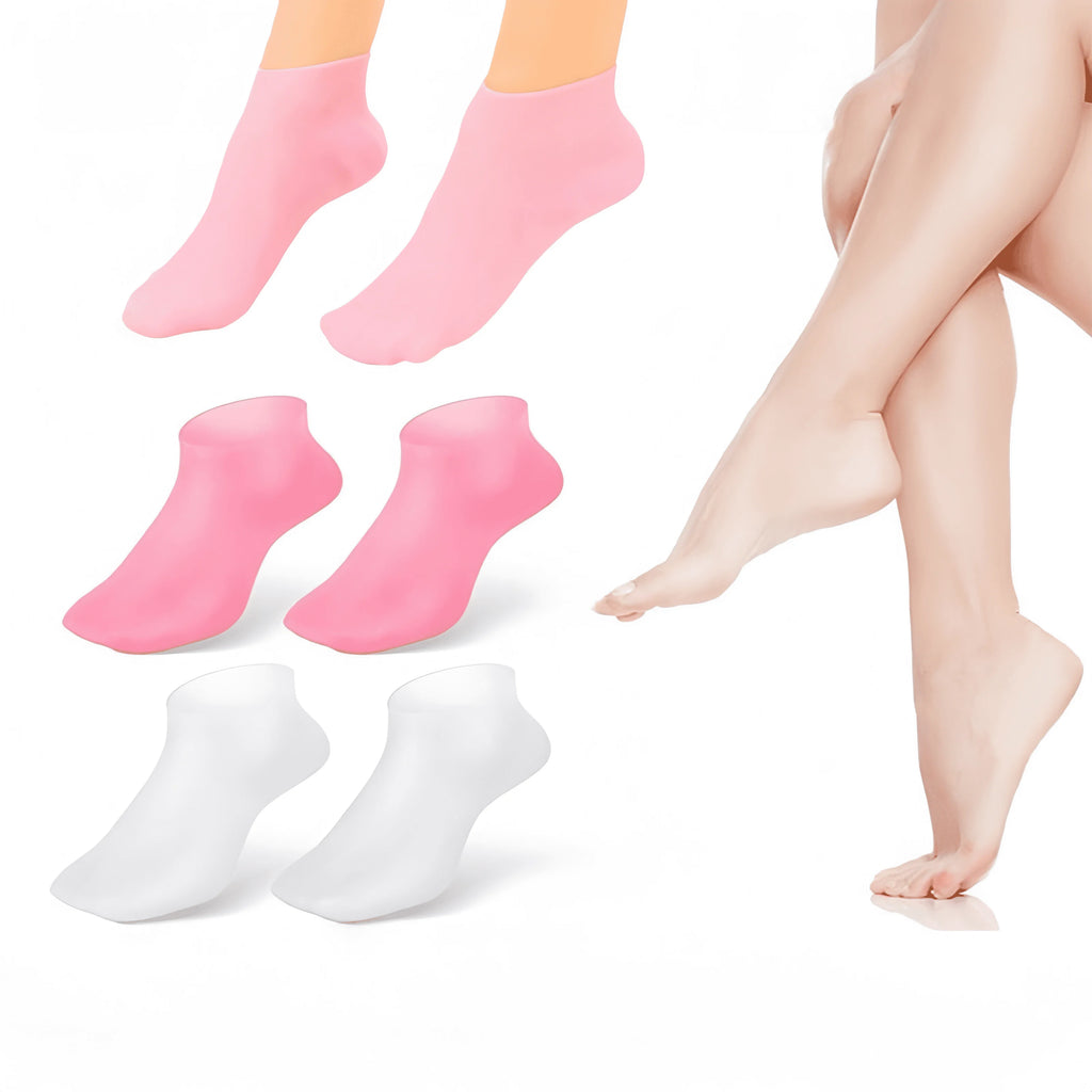 Calcetines Hidratantes de Silicona para Pies — Hidratación y Masaje para Talones Secos