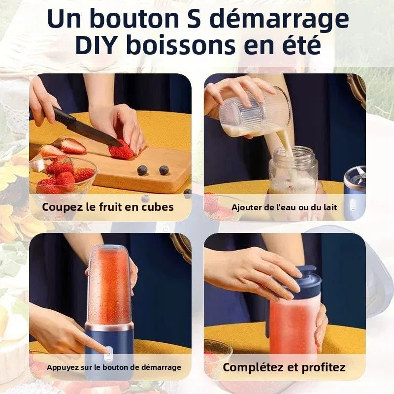 Licuadora Portátil USB 400ml — Vaso Exprimidor Eléctrico para Smoothies y Malteadas