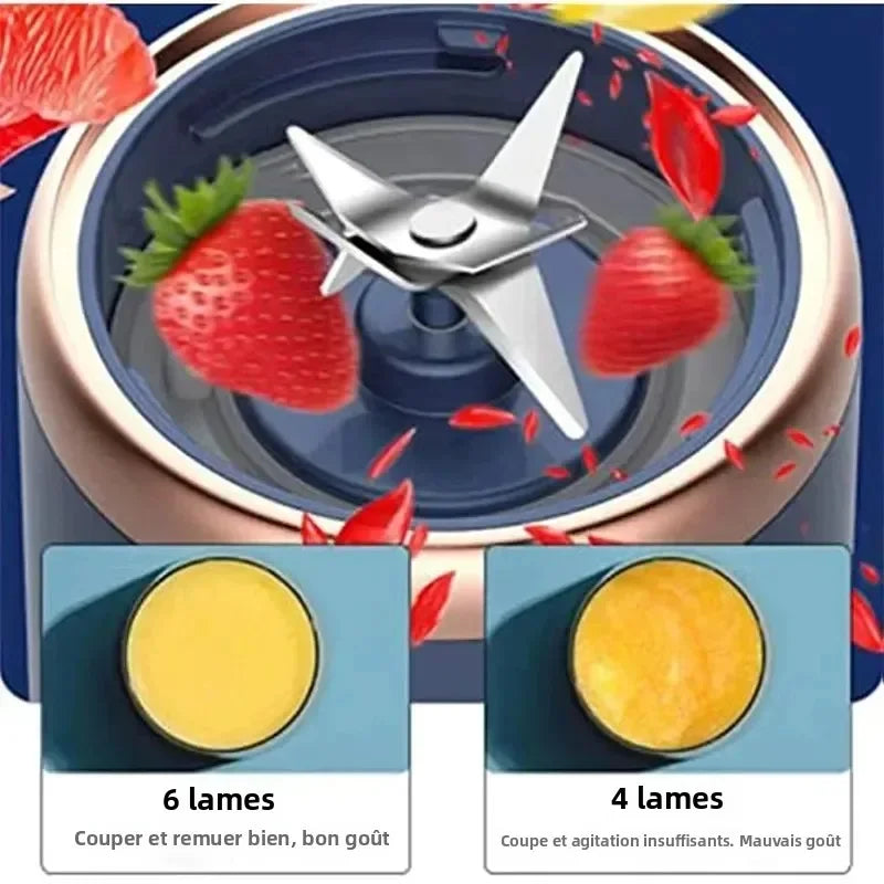 Licuadora Portátil USB 400ml — Vaso Exprimidor Eléctrico para Smoothies y Malteadas