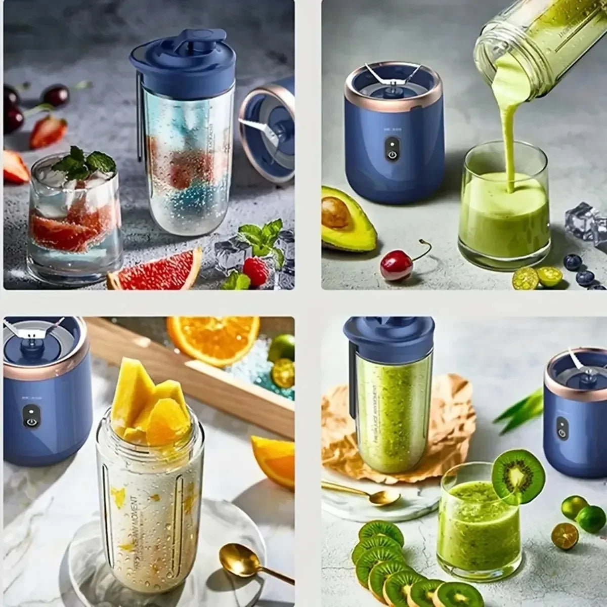 Licuadora Portátil USB 400ml — Vaso Exprimidor Eléctrico para Smoothies y Malteadas