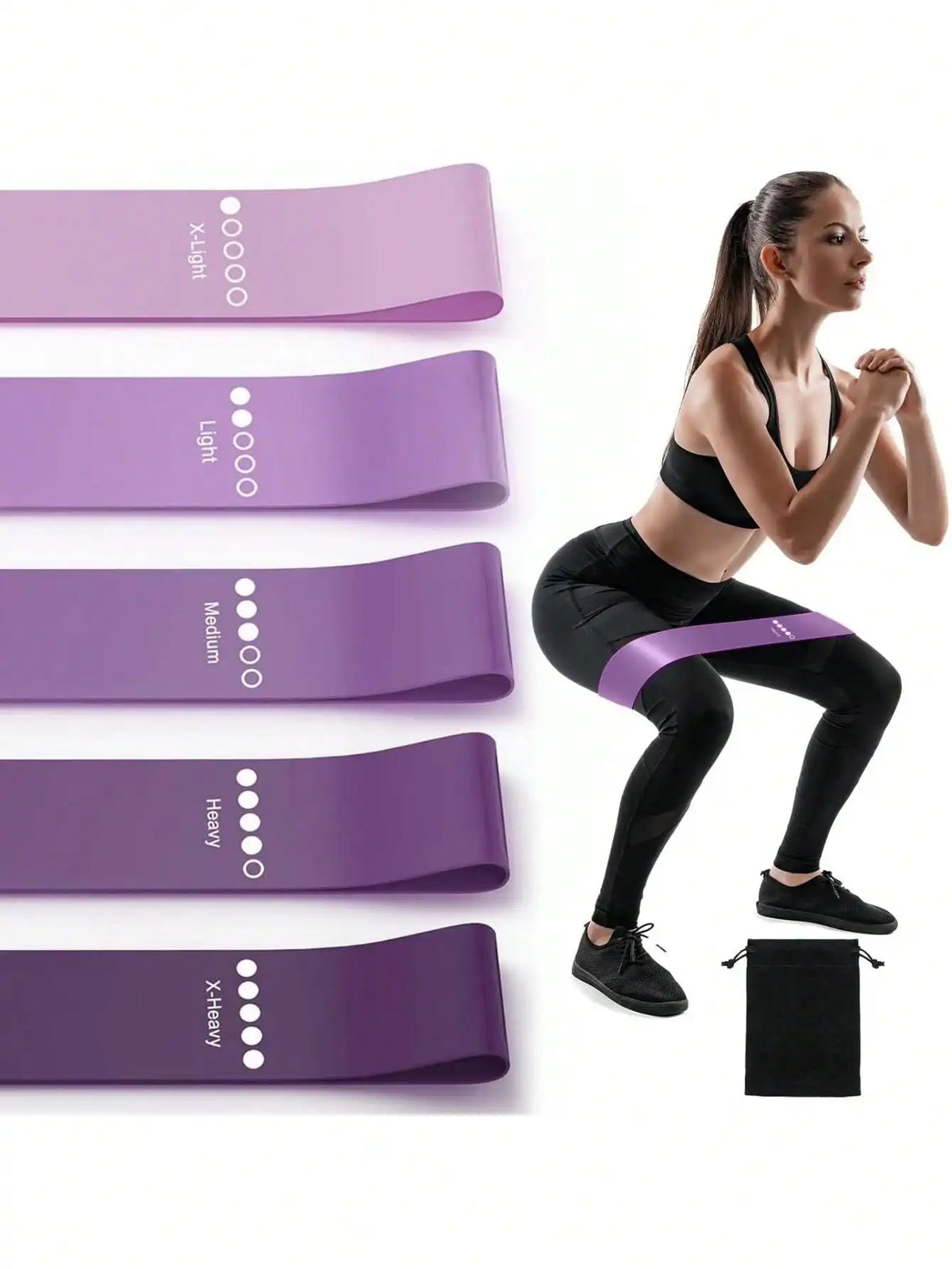 Set de Bandas de Resistencia Elásticas — Yoga, Pilates y Entrenamiento - Colores segun su existencia