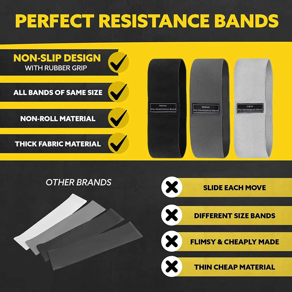 Bandas Elásticas de Resistencia para Cadera — Glúteos, Muslos y Yoga