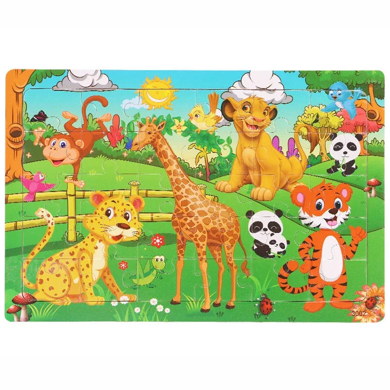 Rompecabezas de Madera 30 Piezas - Juguete Educativo Montessori para Niños