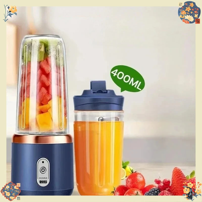 Licuadora Portátil USB 400ml — Vaso Exprimidor Eléctrico para Smoothies y Malteadas