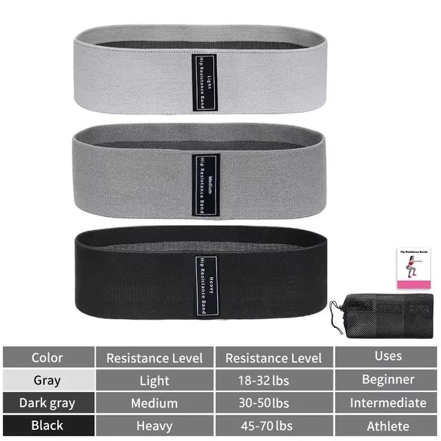 Bandas Elásticas de Resistencia para Cadera — Glúteos, Muslos y Yoga