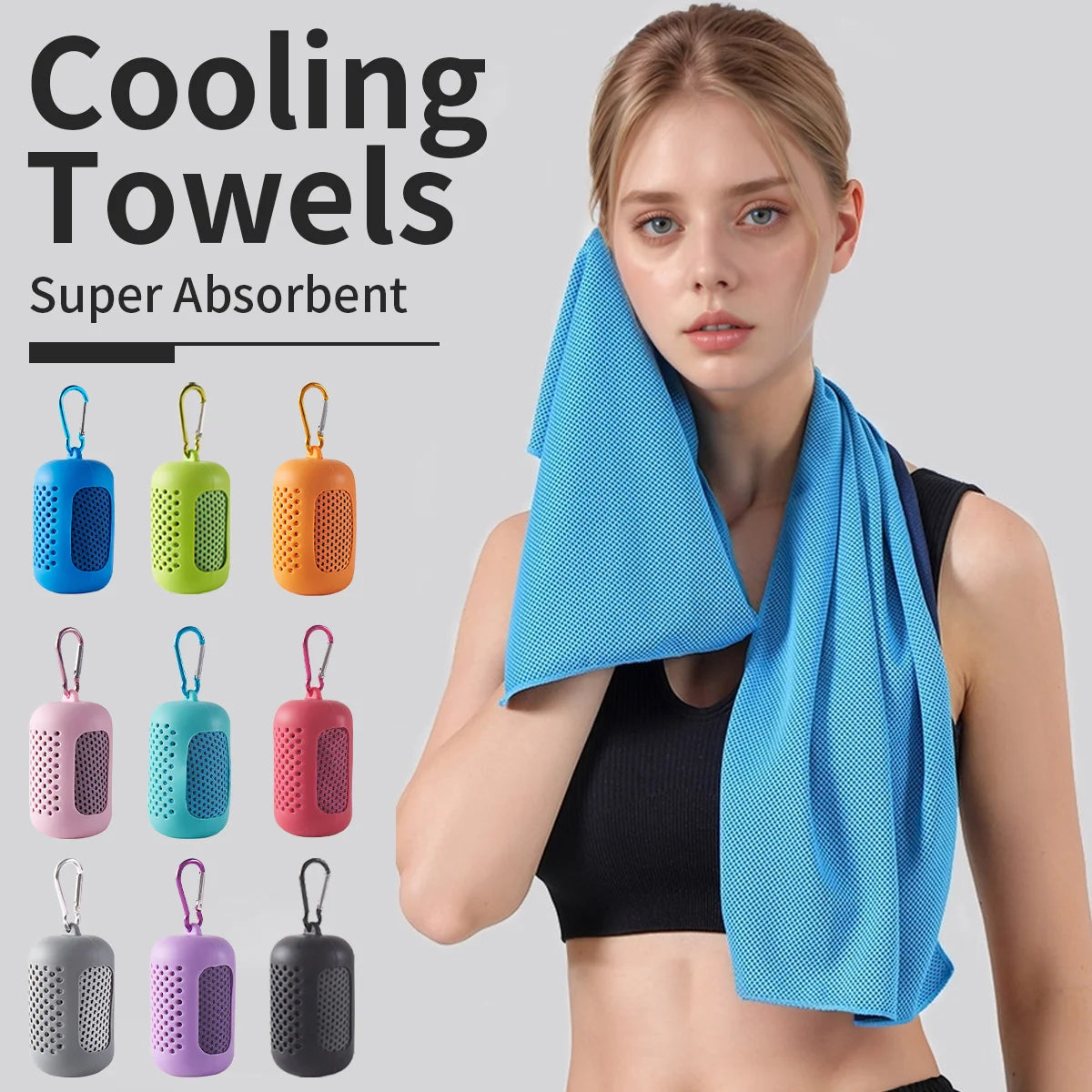 Toalla Fría Circular de Silicona — Enfriamiento Rápido para Deporte y Playa | Colores según disponibilidad
