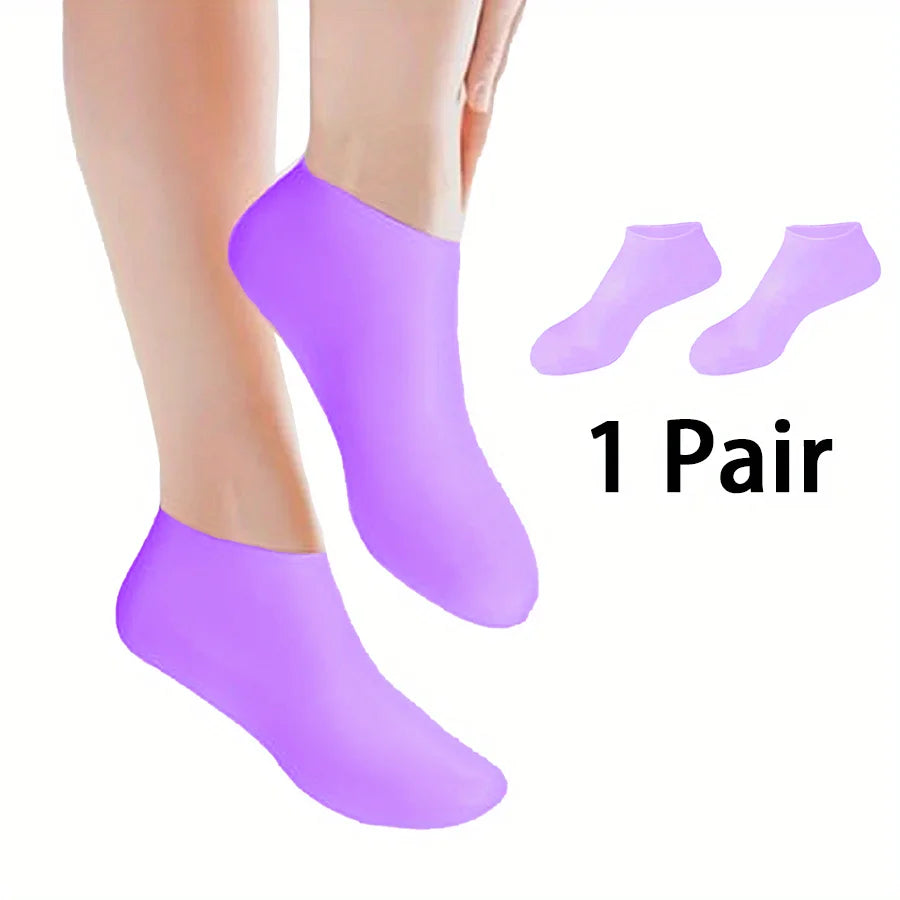 Calcetines Hidratantes de Silicona para Pies — Hidratación y Masaje para Talones Secos
