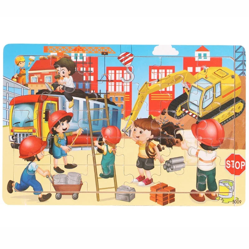 Rompecabezas de Madera 30 Piezas - Juguete Educativo Montessori para Niños