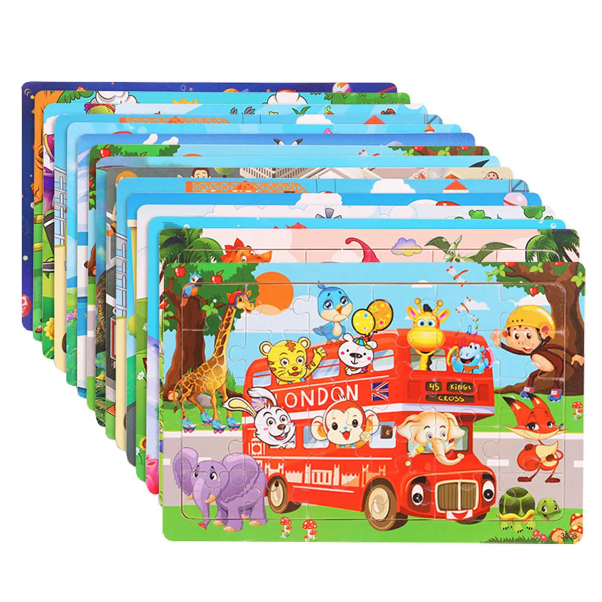 Rompecabezas de Madera 30 Piezas - Juguete Educativo Montessori para Niños
