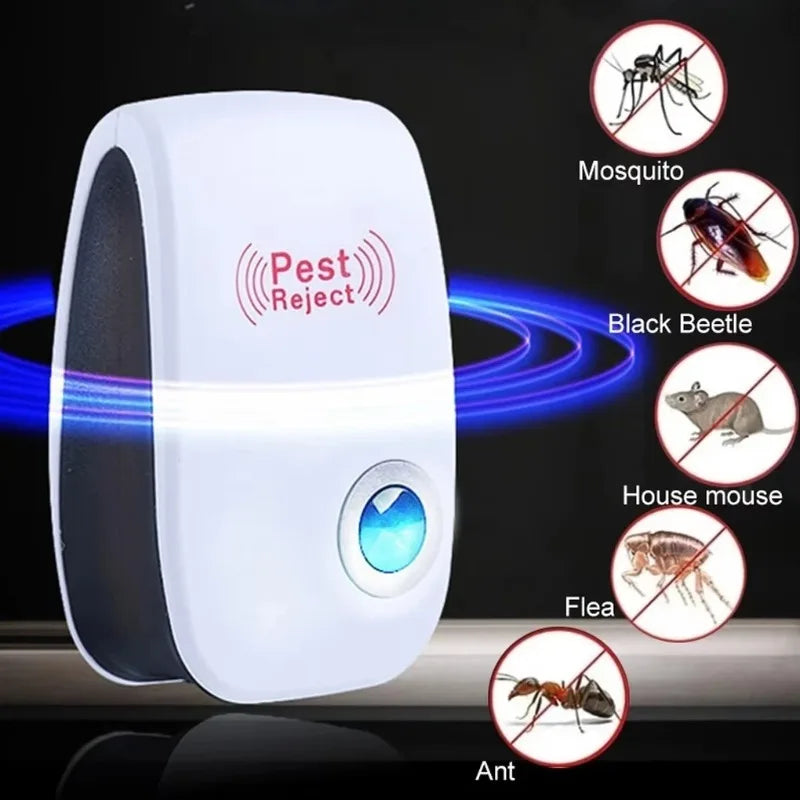 Repelente Ultrasónico de Plagas para el Hogar — Antimosquitos, Cucarachas y Ratones
