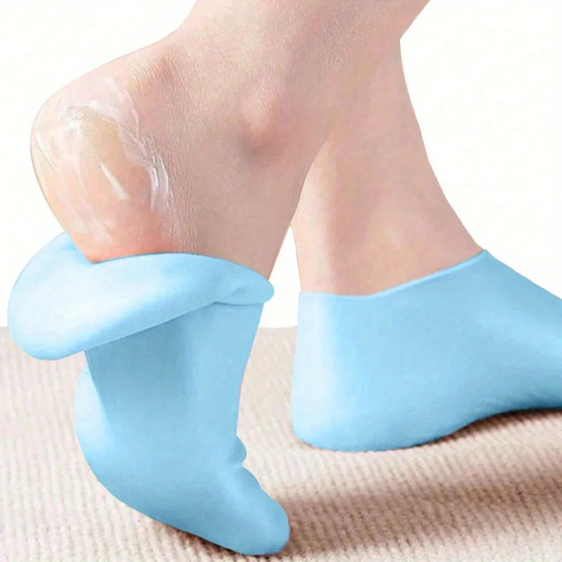Calcetines Hidratantes de Silicona para Pies — Hidratación y Masaje para Talones Secos