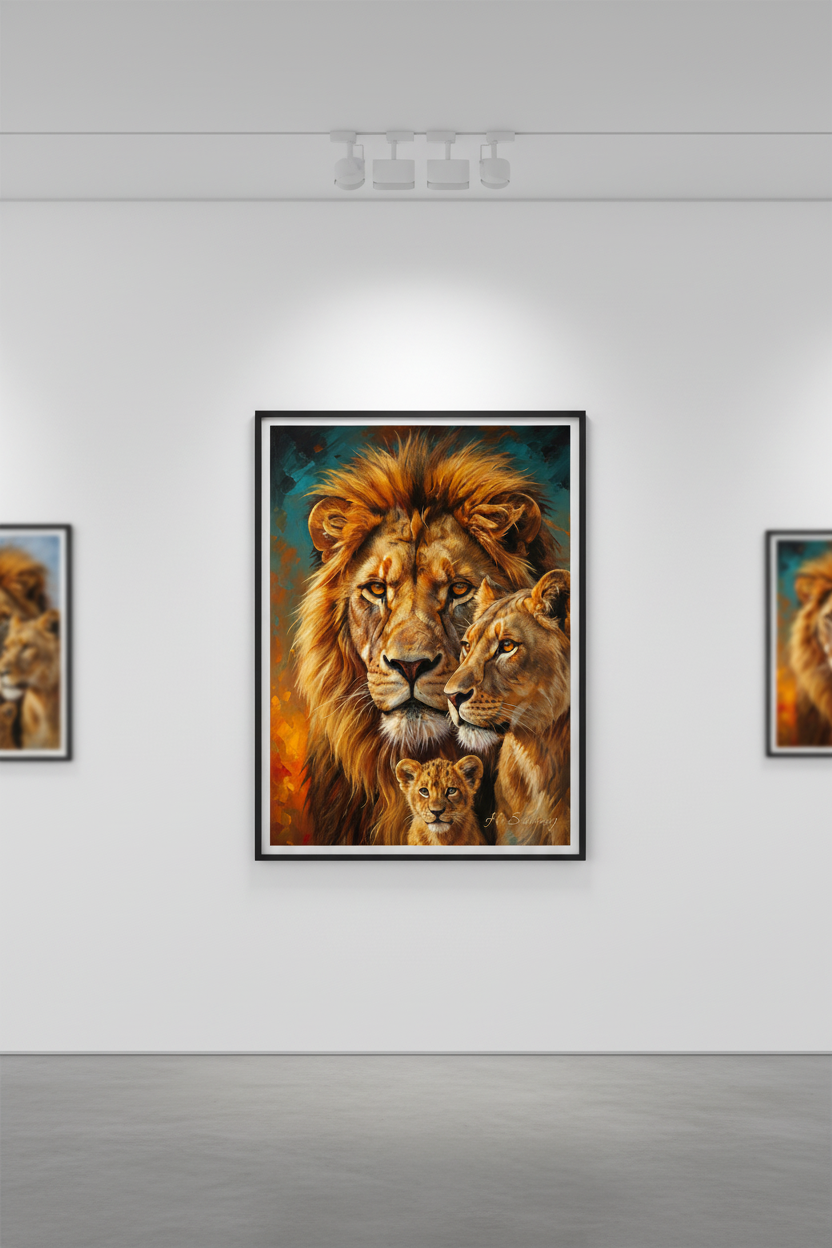 La Familia del Rey - Mockup galería de arte