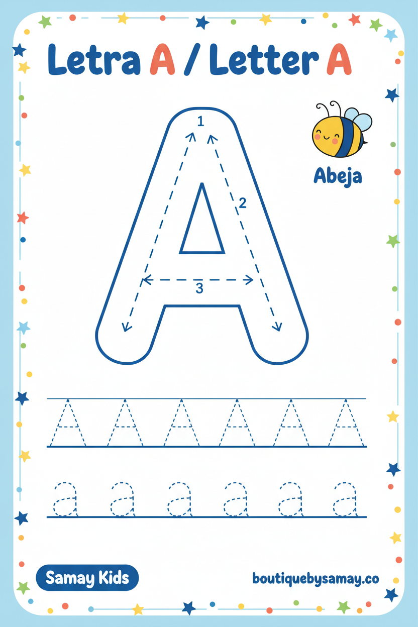 Ficha de Trazado Letra A — Samay Kids