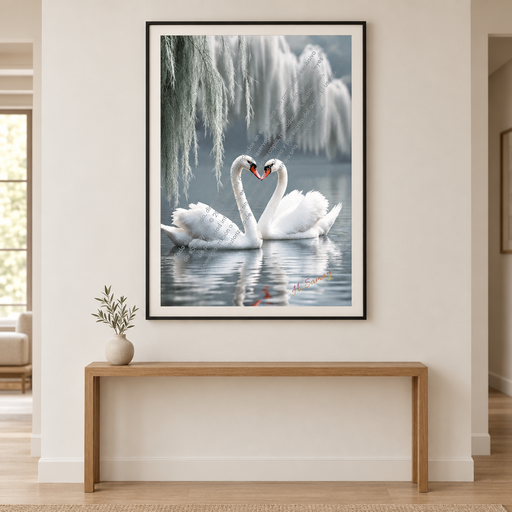 Amor en el Lago en recibidor minimalista