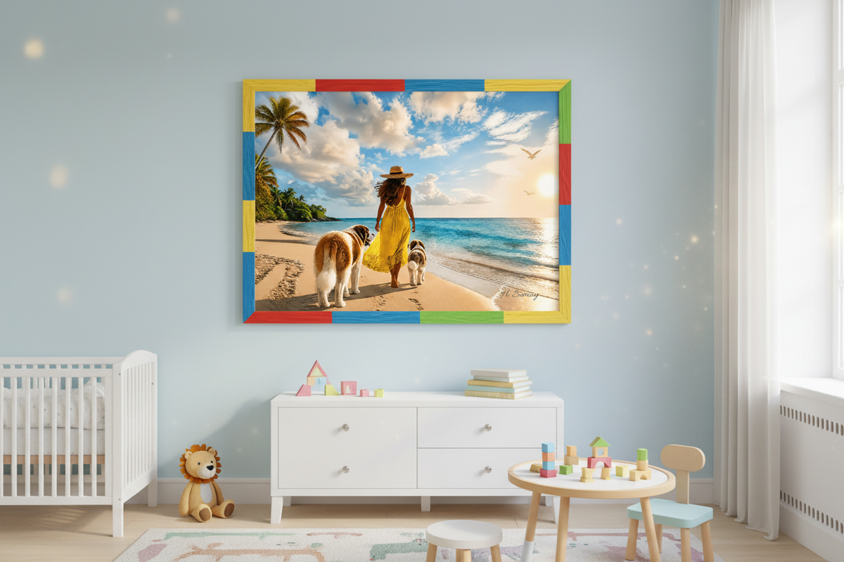 Caminata Familiar por la Playa - Mockup habitación infantil