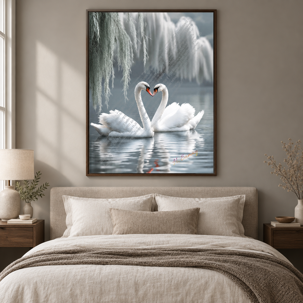 Amor en el Lago en dormitorio neutro