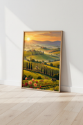 Atardecer en Toscana - Cuadro estilo galería de arte